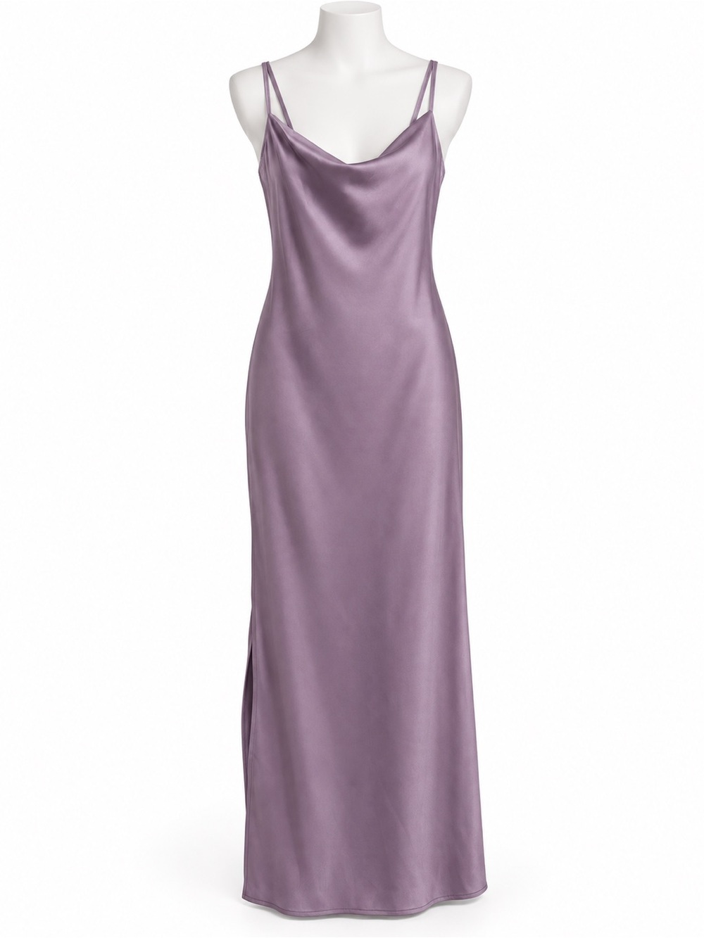 Commense Lilac Satin Cowl Slip Gown